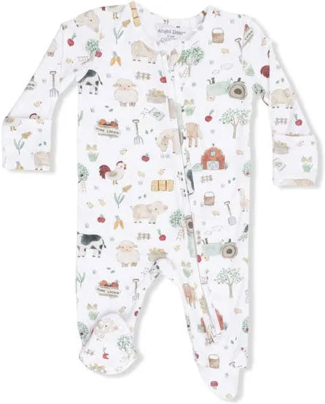 Cute Farm Animals Zipper Footie