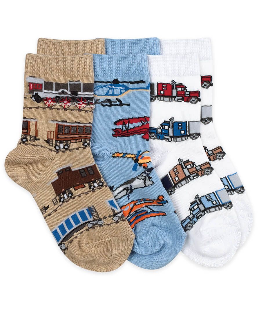 Jefferies Socks Transportation Pattern Crew Socks