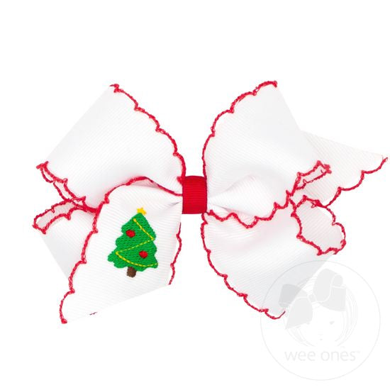 Medium White Christmas Tree Bow