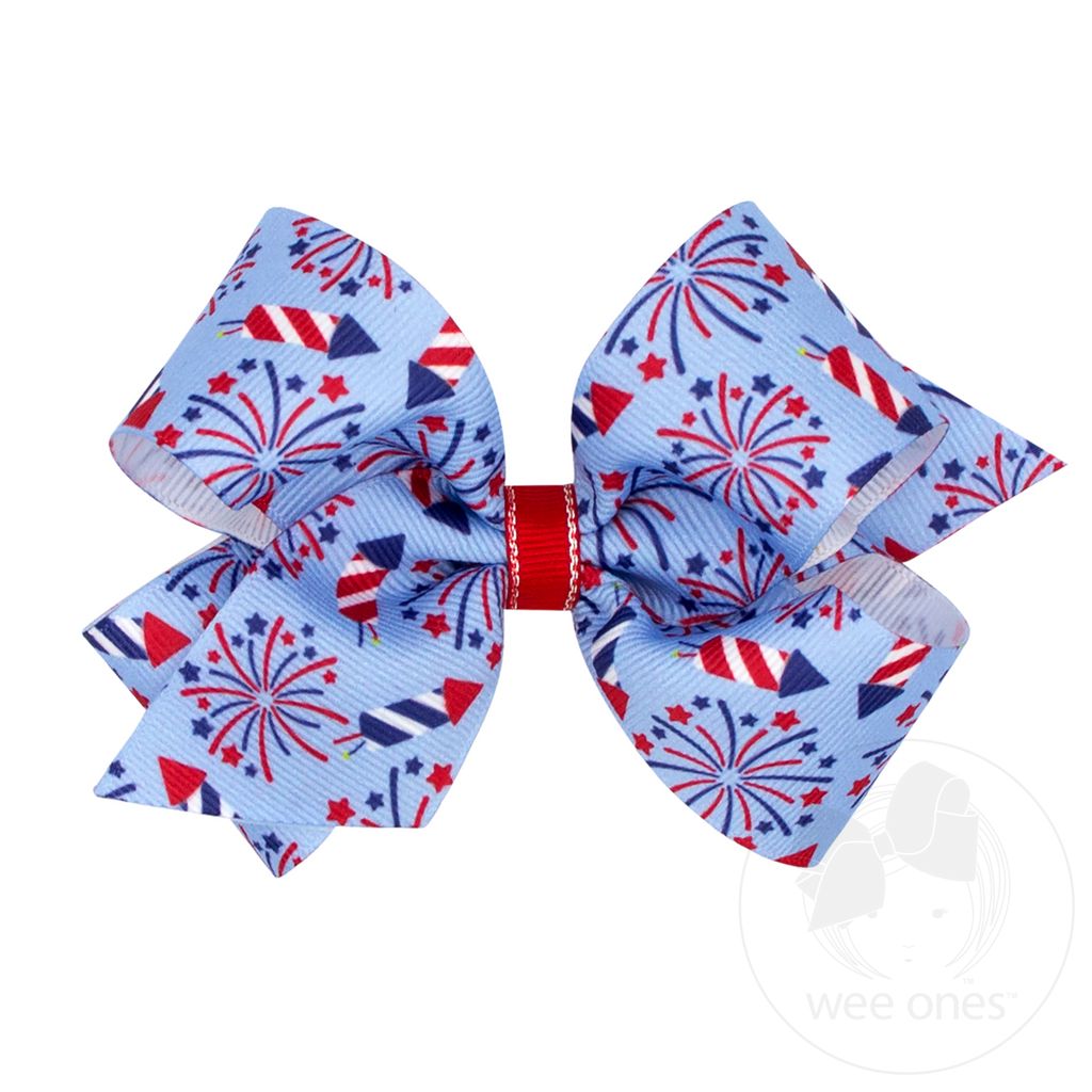 Medium Blue Patriotic Bow