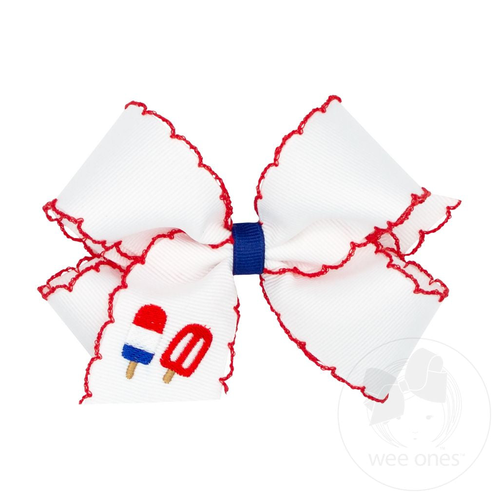 White w/Red Moonstitch Popsicle