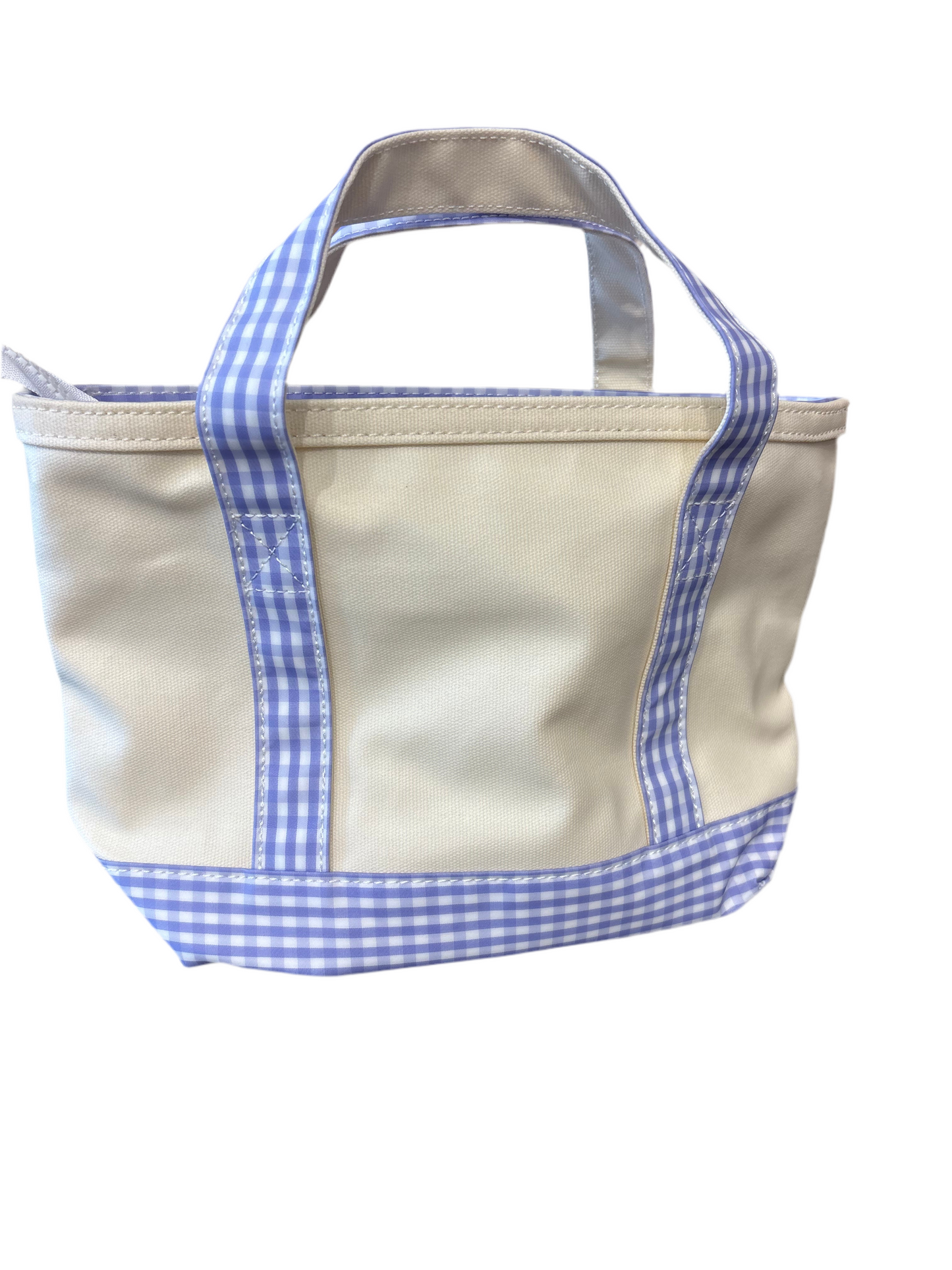 Mini Tote - Coated Canvas Natural/Gingham Lilac