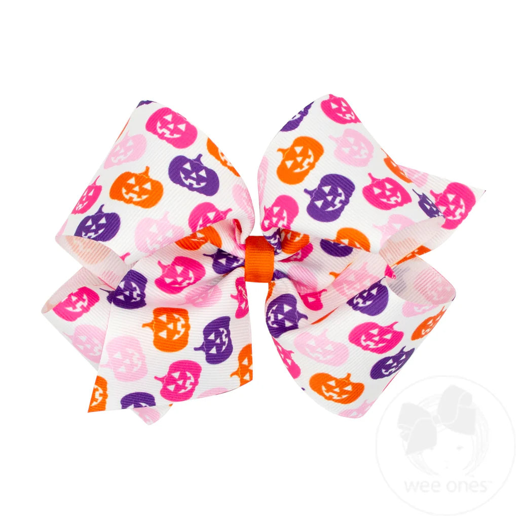 Pink Halloween Print Bow