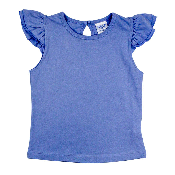 Ruffled Short Sleeve - Light Blue