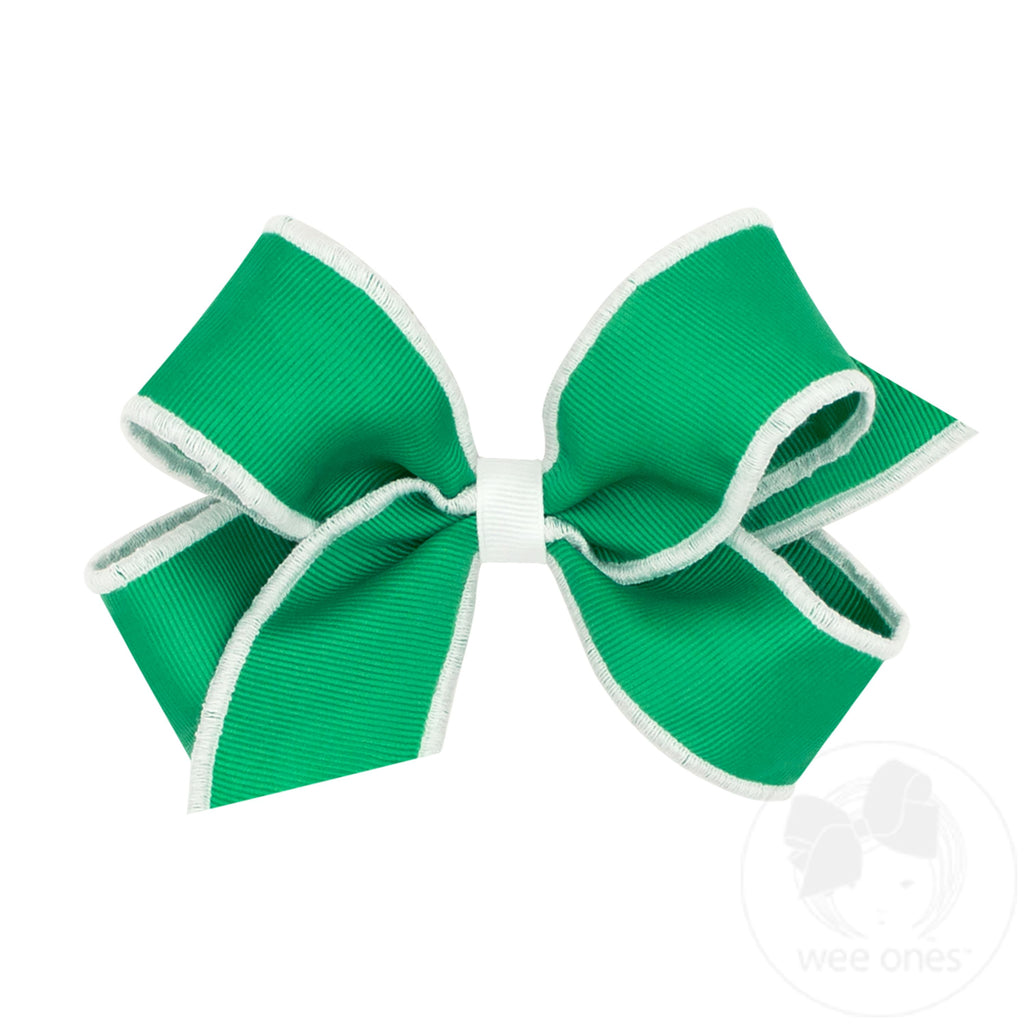 Medium Fern Green Sporty Bow w/ Spered Edge