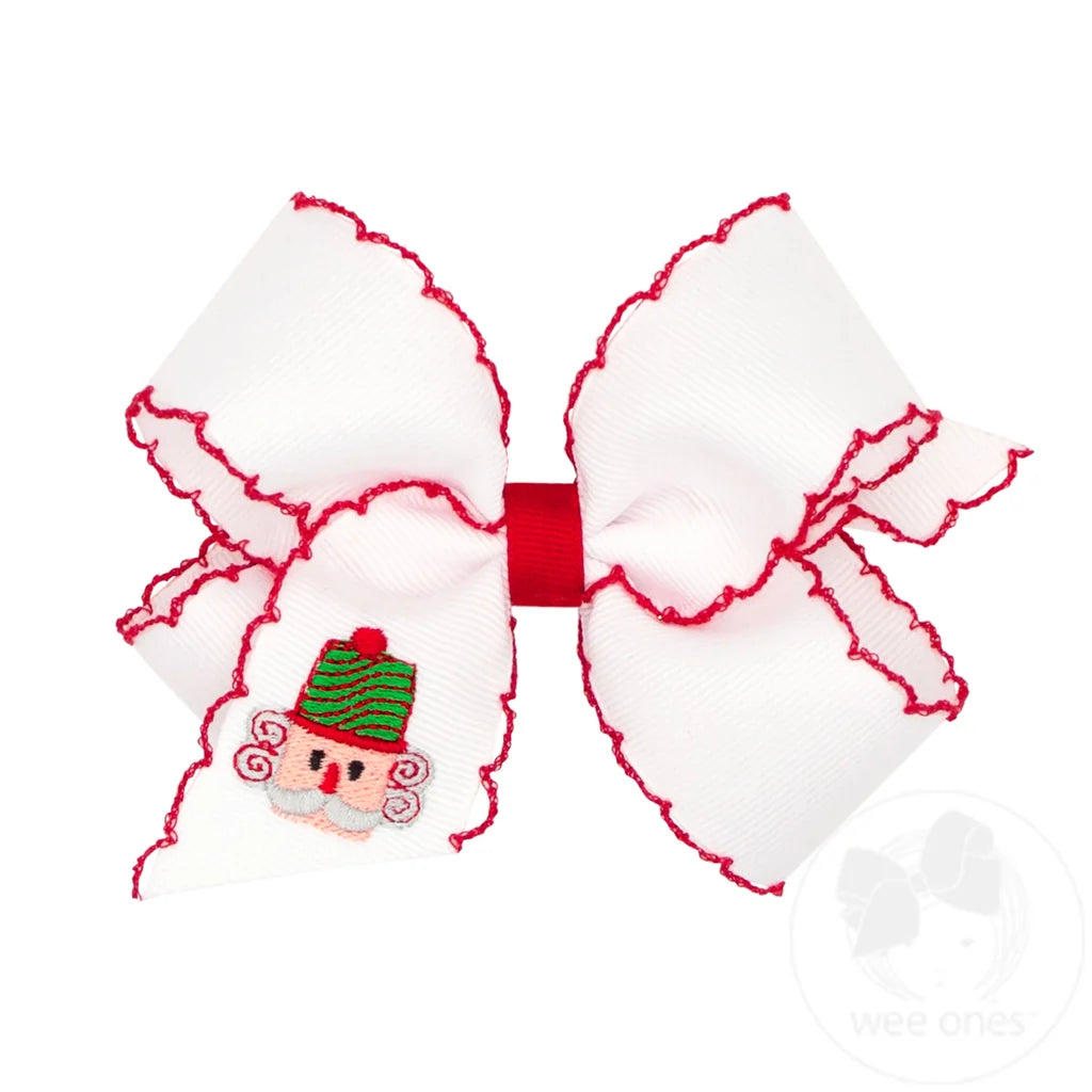 White w/ Red Moonstitch Nutcracker