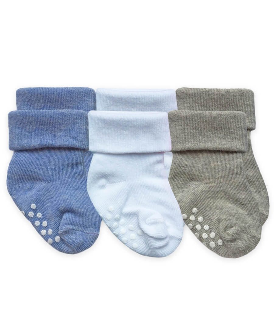 Jefferies Socks Non-Skid Turn Cuff Socks 3 Pair Packi