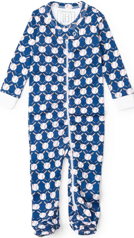 Up at Bat Baseball Pima Cotton Zipper Pajama