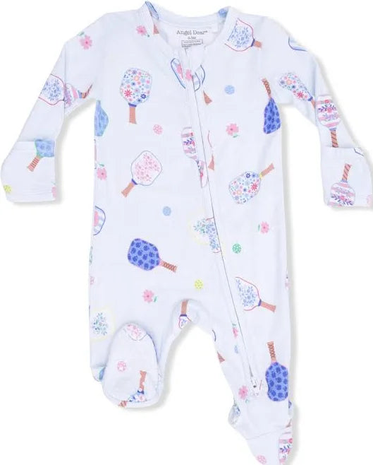 Floral Pickleball Zipper Footie