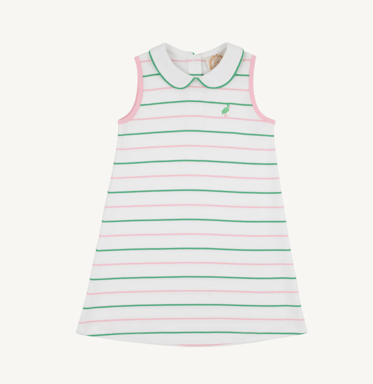 Tradd Street Stripe/Pier Party Pink Maude's Peter Pan Collar Dress