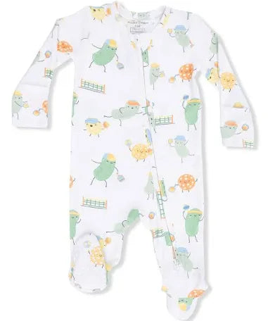 Pickles Playing Pickleball Zipper Footie