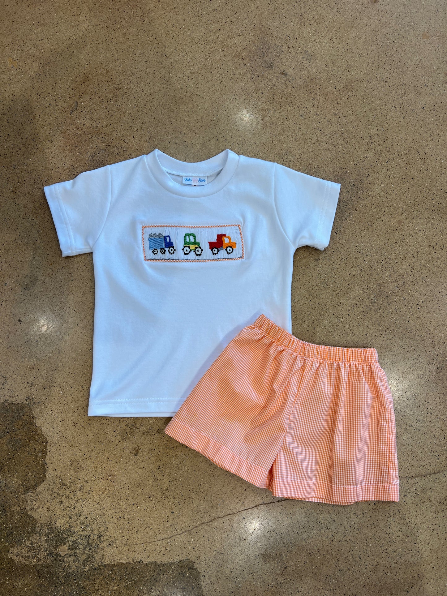 Smocked Dump Truck Short Set