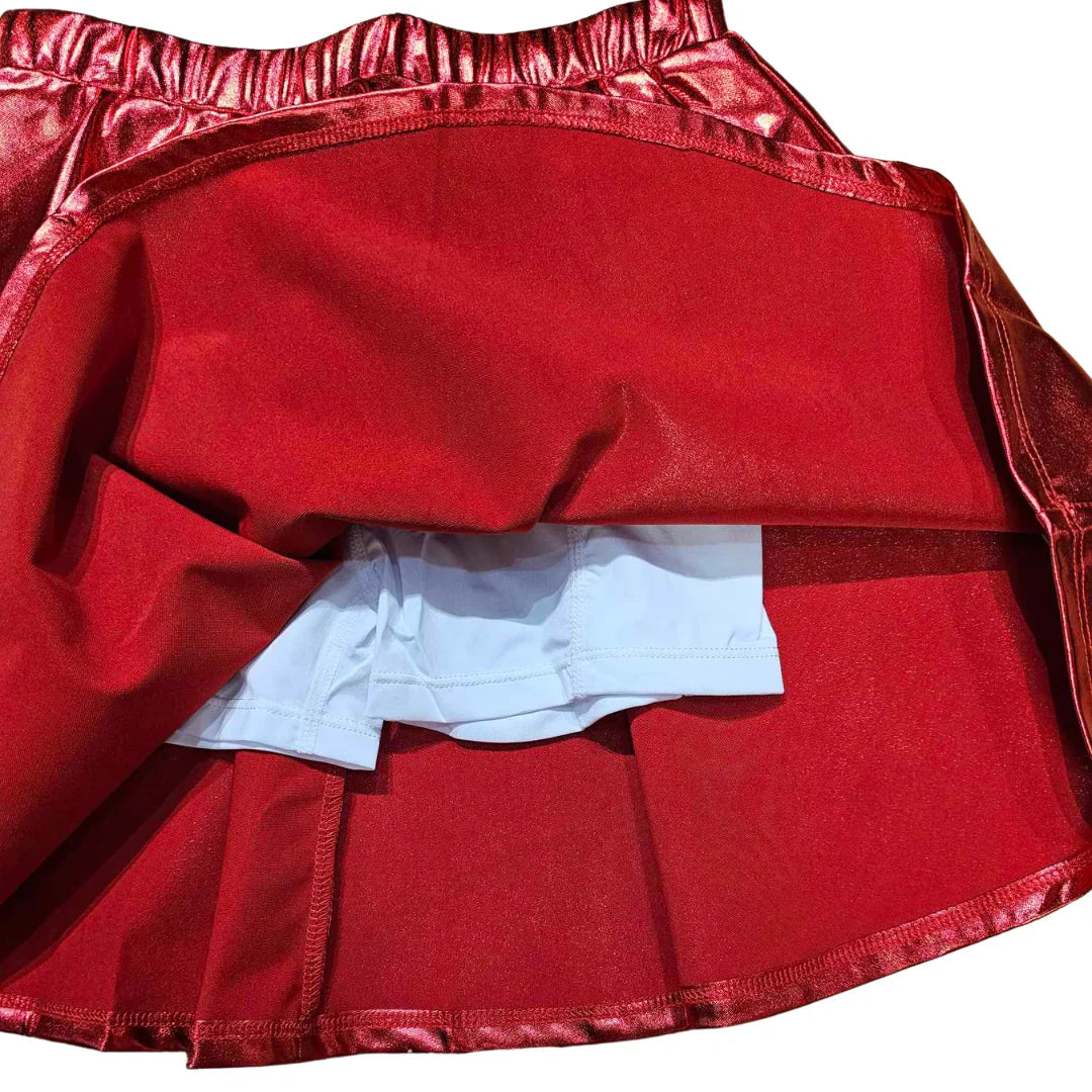 Metallic Red Skort