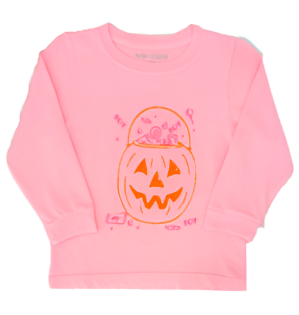 Pink Pumpkin Candy Bucket LS