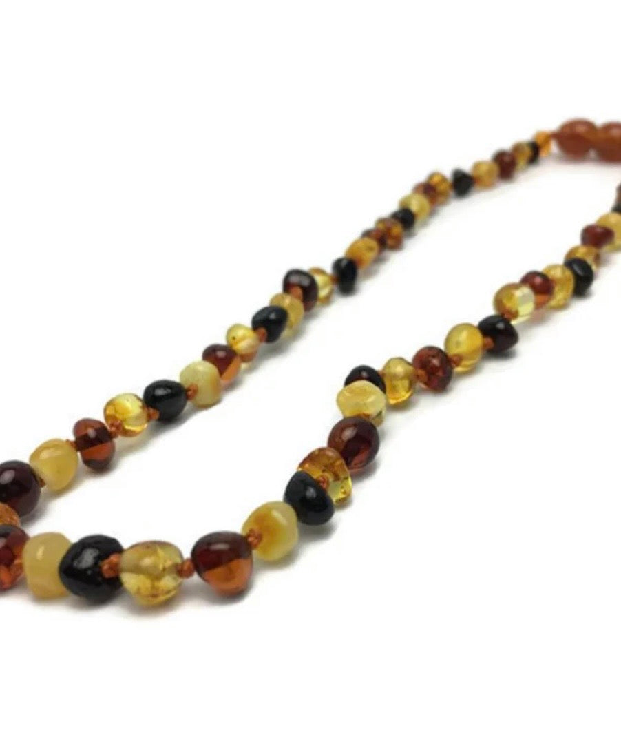 Tricolor Raw Amber Necklace