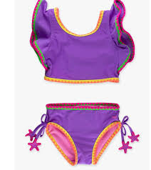 Neon Purple Crochet Butterfly Tankini