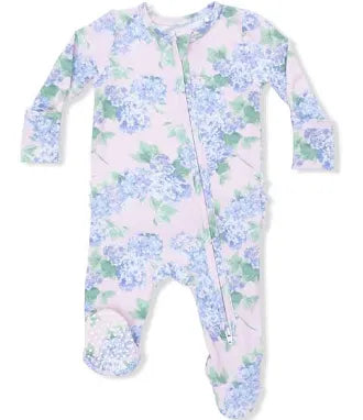 Hydrangeas Zipper Footie