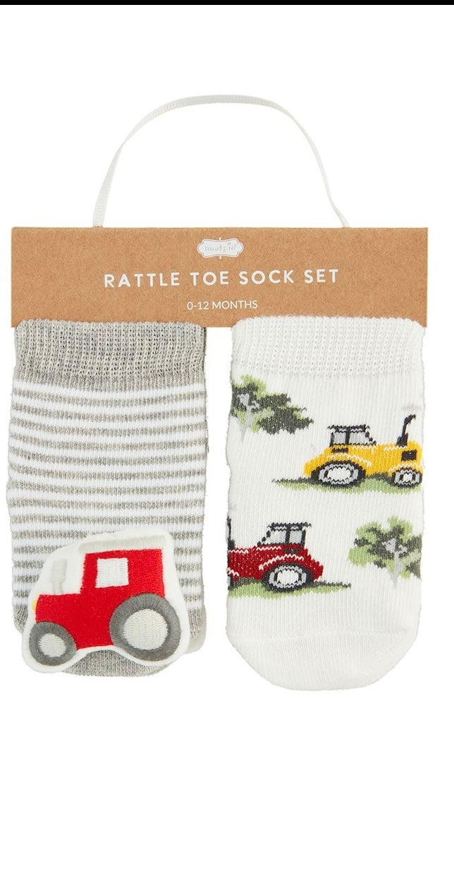 Tractor Rattle Toe Sock Set