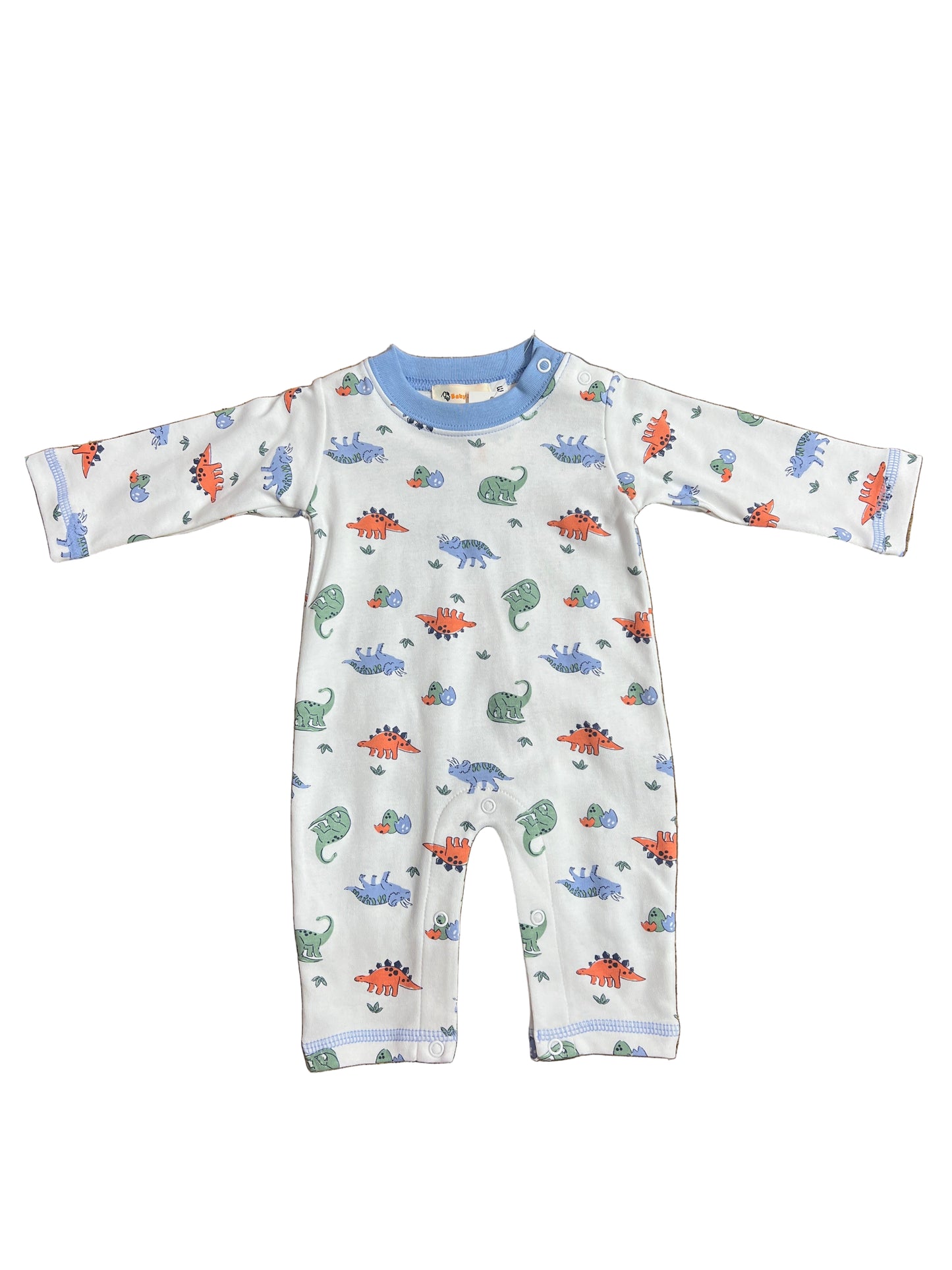 White Romper with Dino Print