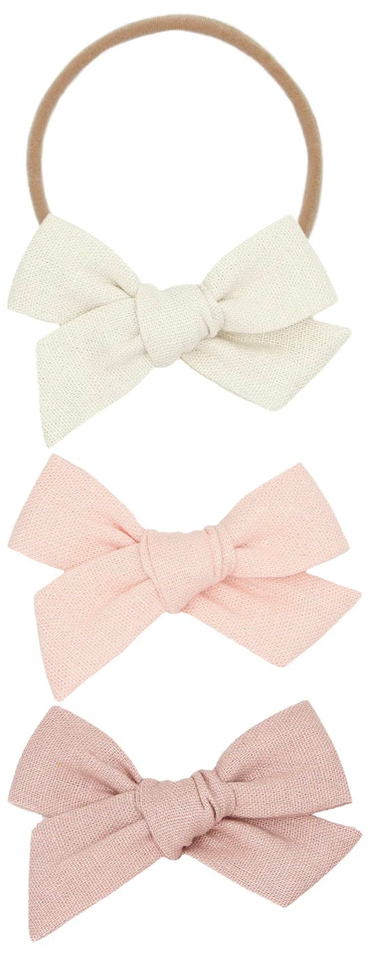 3 pack Linen Bow - Ballet Headbands