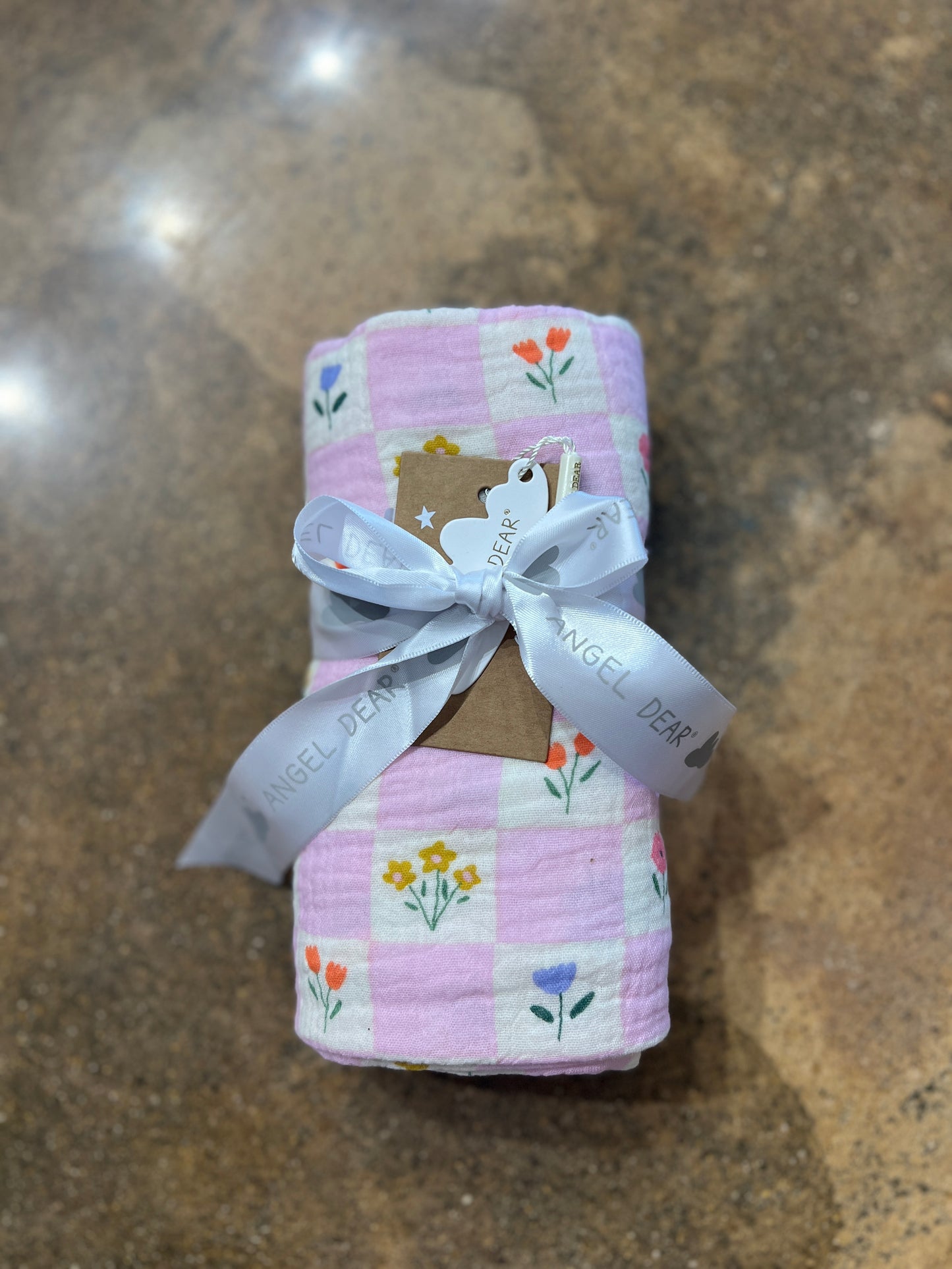 Floral Check Swaddle Blanket