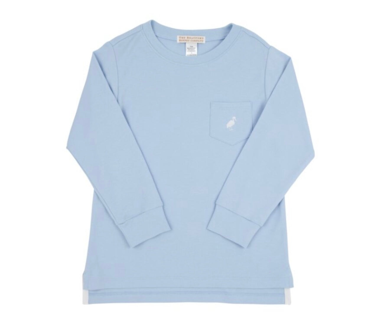 Long Sleeve Carter Crewneck - Beale Street Blue/Worth Ave White
