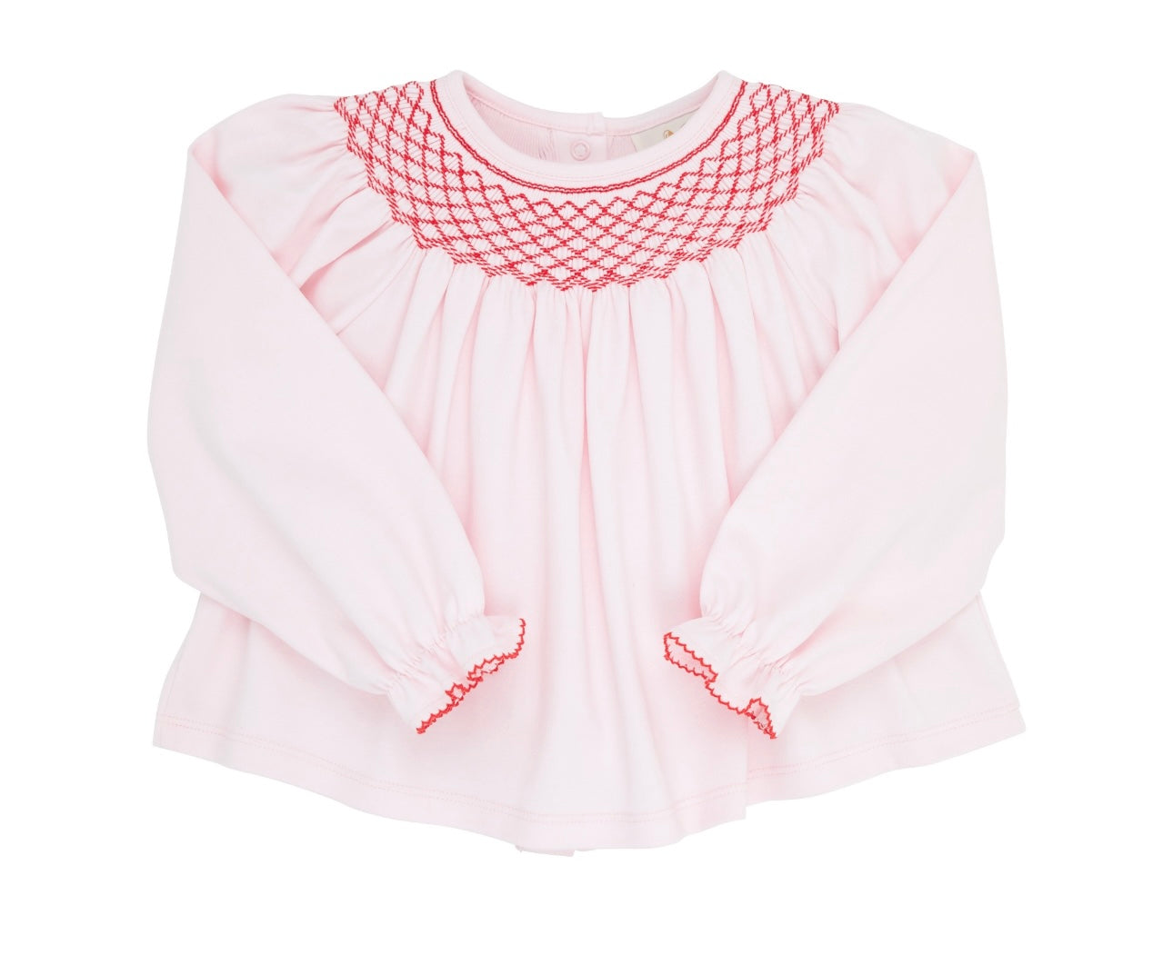 Bettye Sue Smocked Top - Palm Beach Pink/RIchmond Red