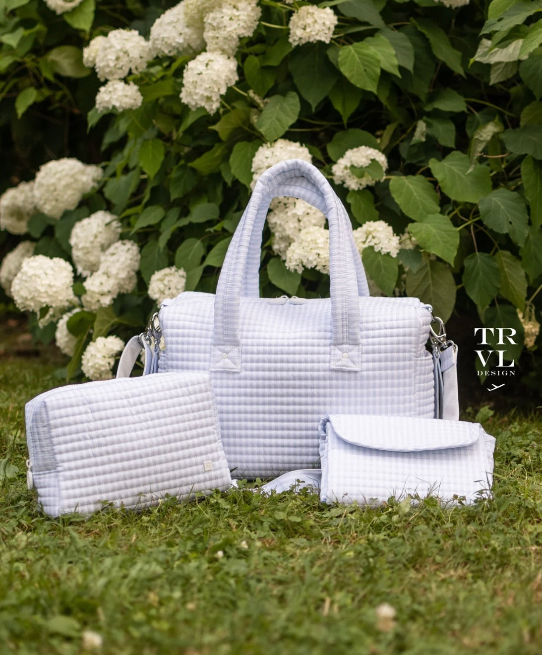 Quilted Stroller Bag - Blue Pimlico Stripe