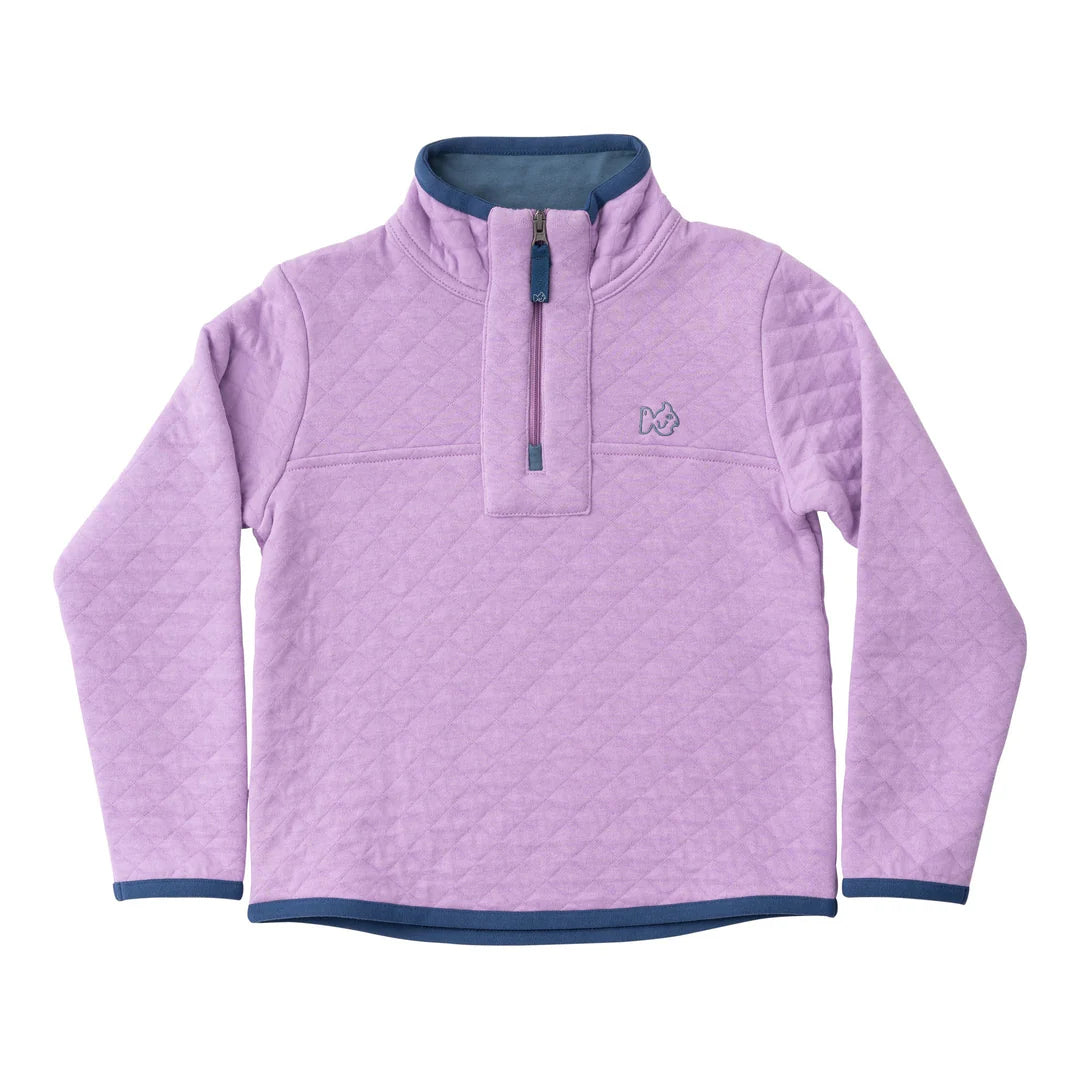 Quilted Zip Pullover - Lilac