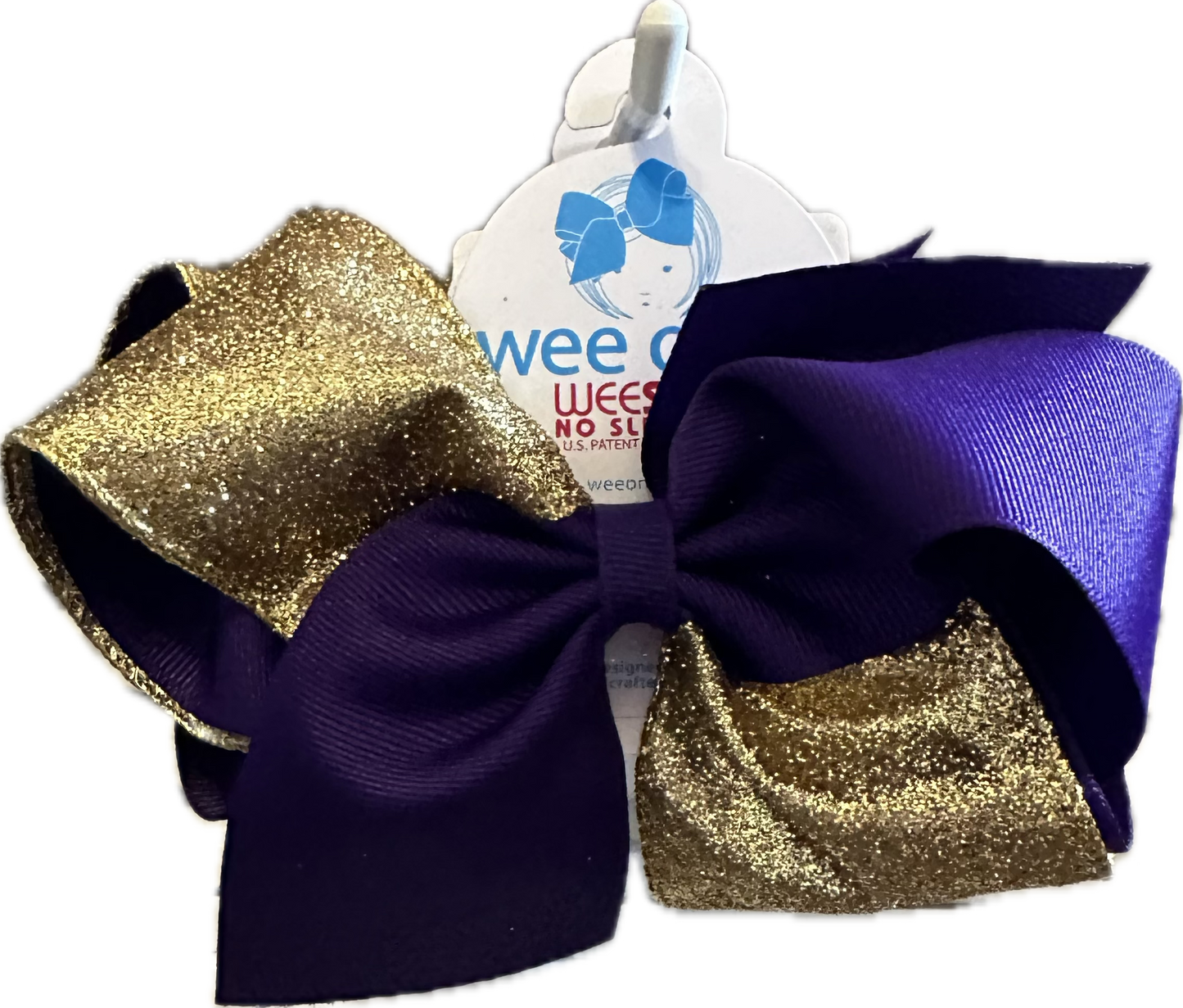 King Purple & Glitter Gold Bow