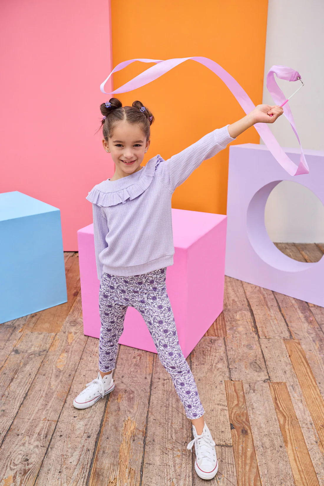 Lavender Vine Floral Leggings