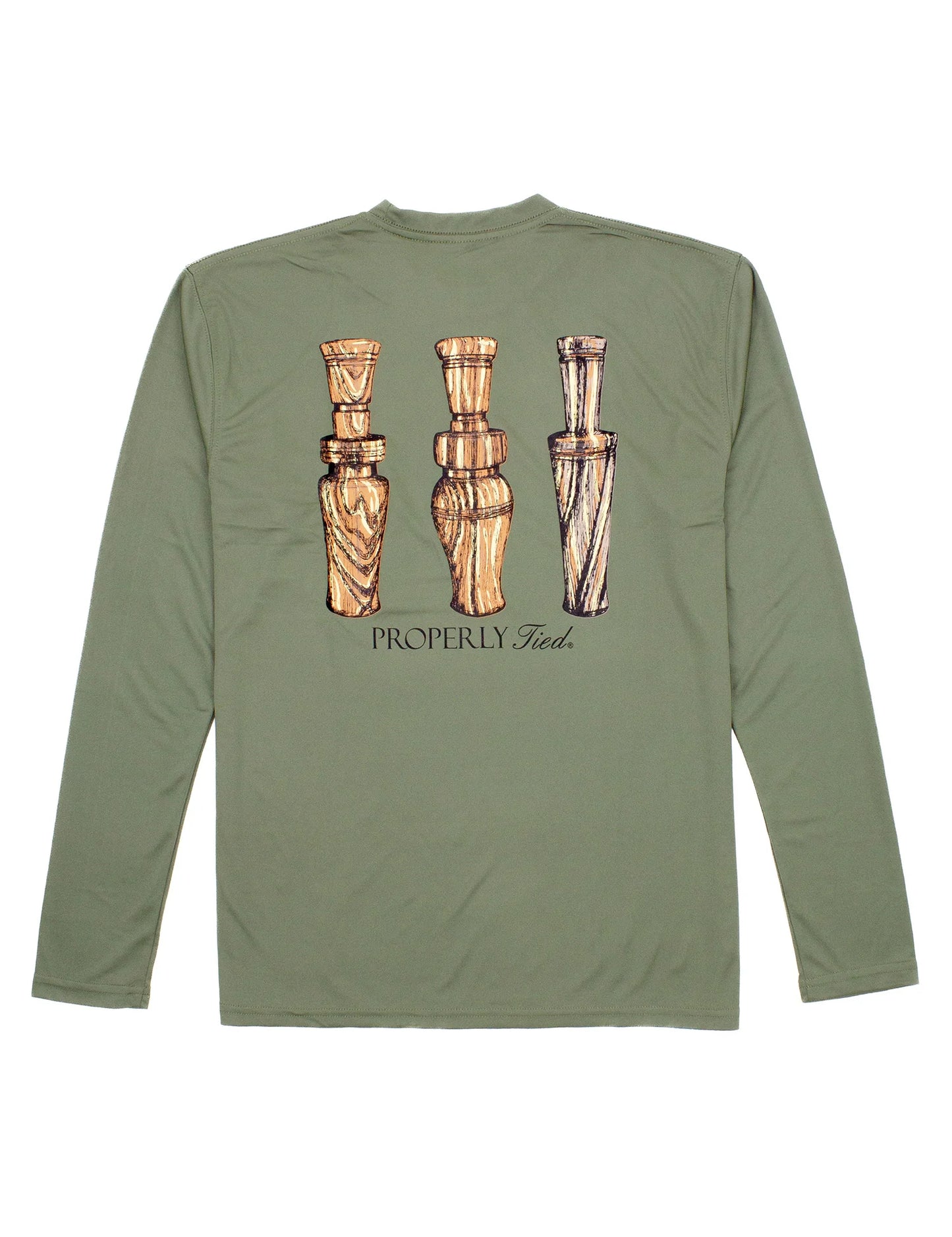 Olive Duck Calls LS Performance Tee