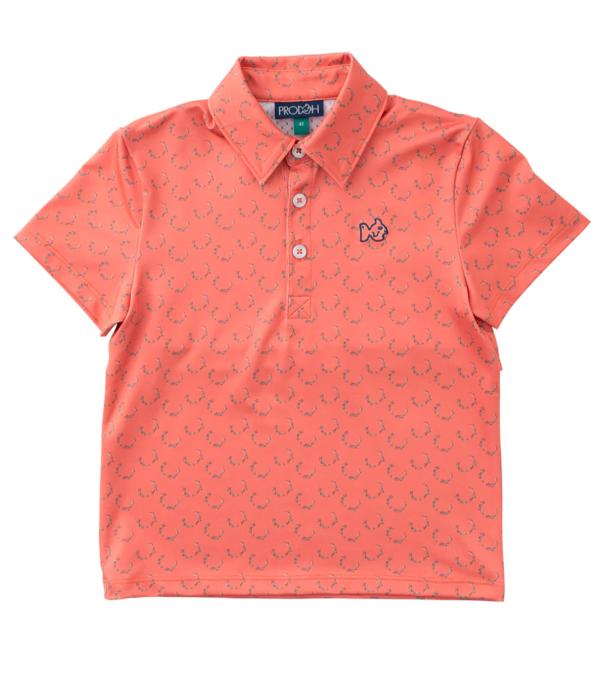 Orange Antler Print Polo