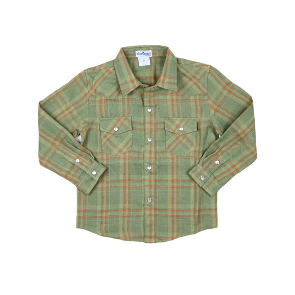 Deer Camp Plaid Pearl Snap Flannel