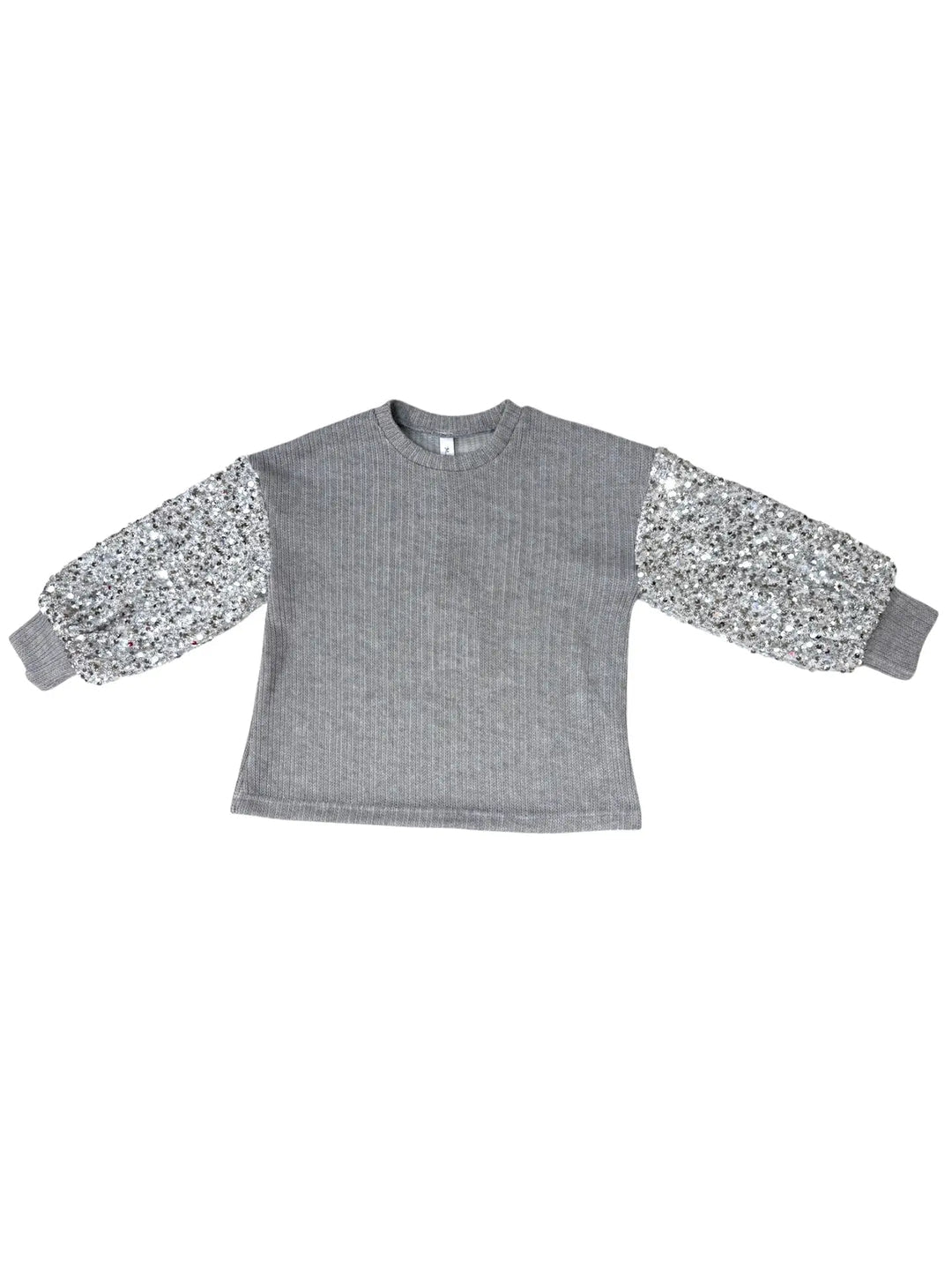 Winter Sequin Sleeve Sweater - Grey