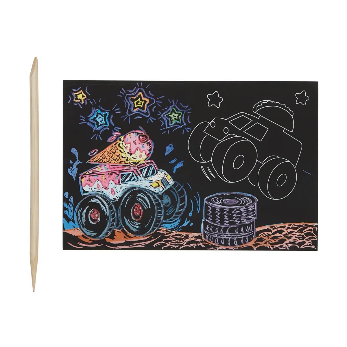 Mini Scratch & Scribble Art Kit: Monster Truck