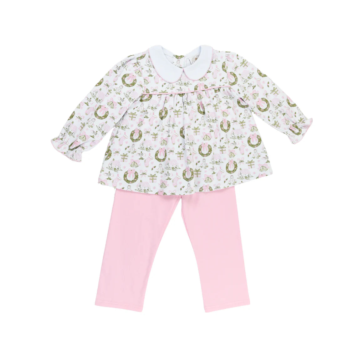 Christmas Toile and Stripe Collins Legging Set