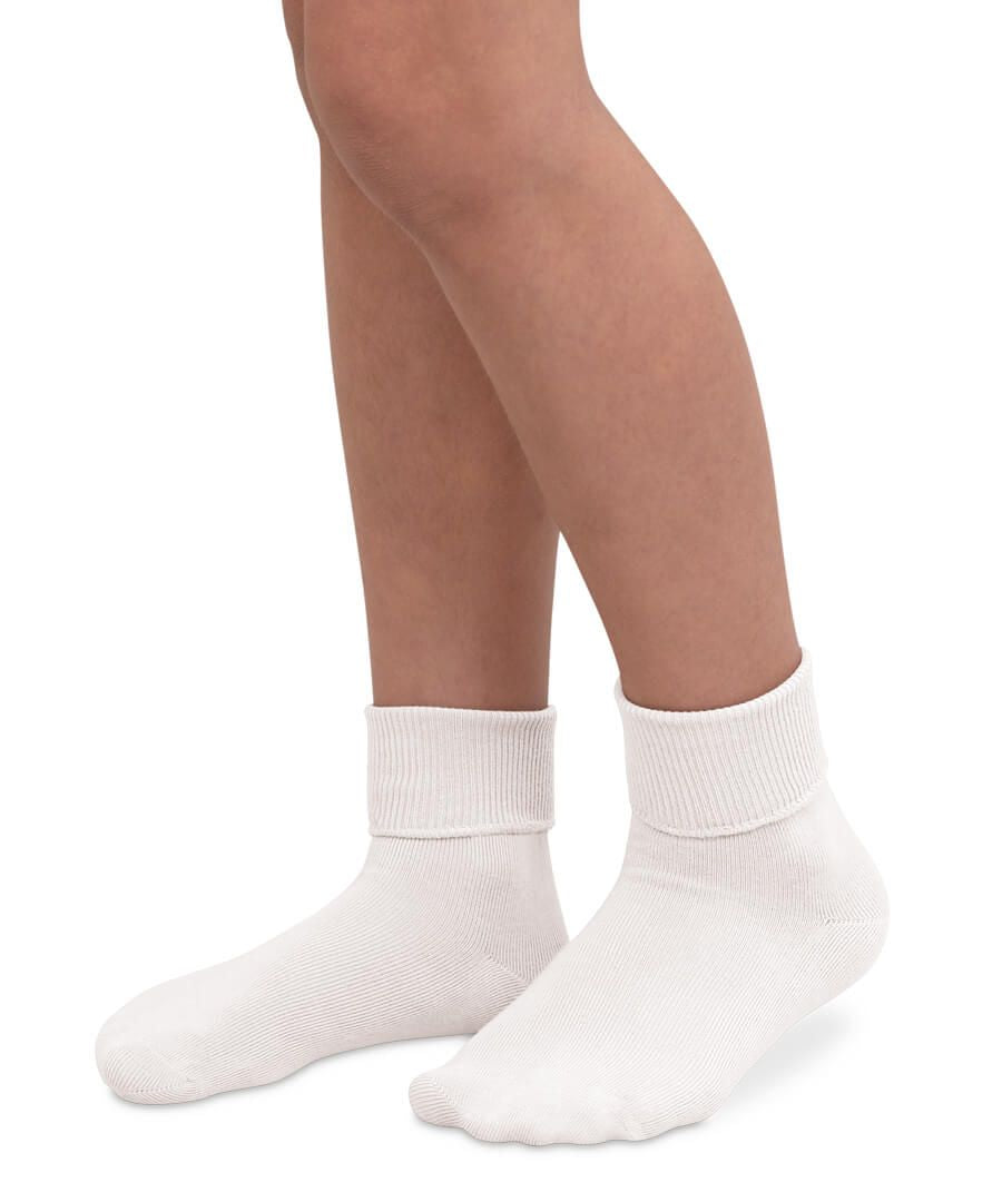 Jefferies Socks Smooth Toe Turn Cuff Socks 1 Pair - White