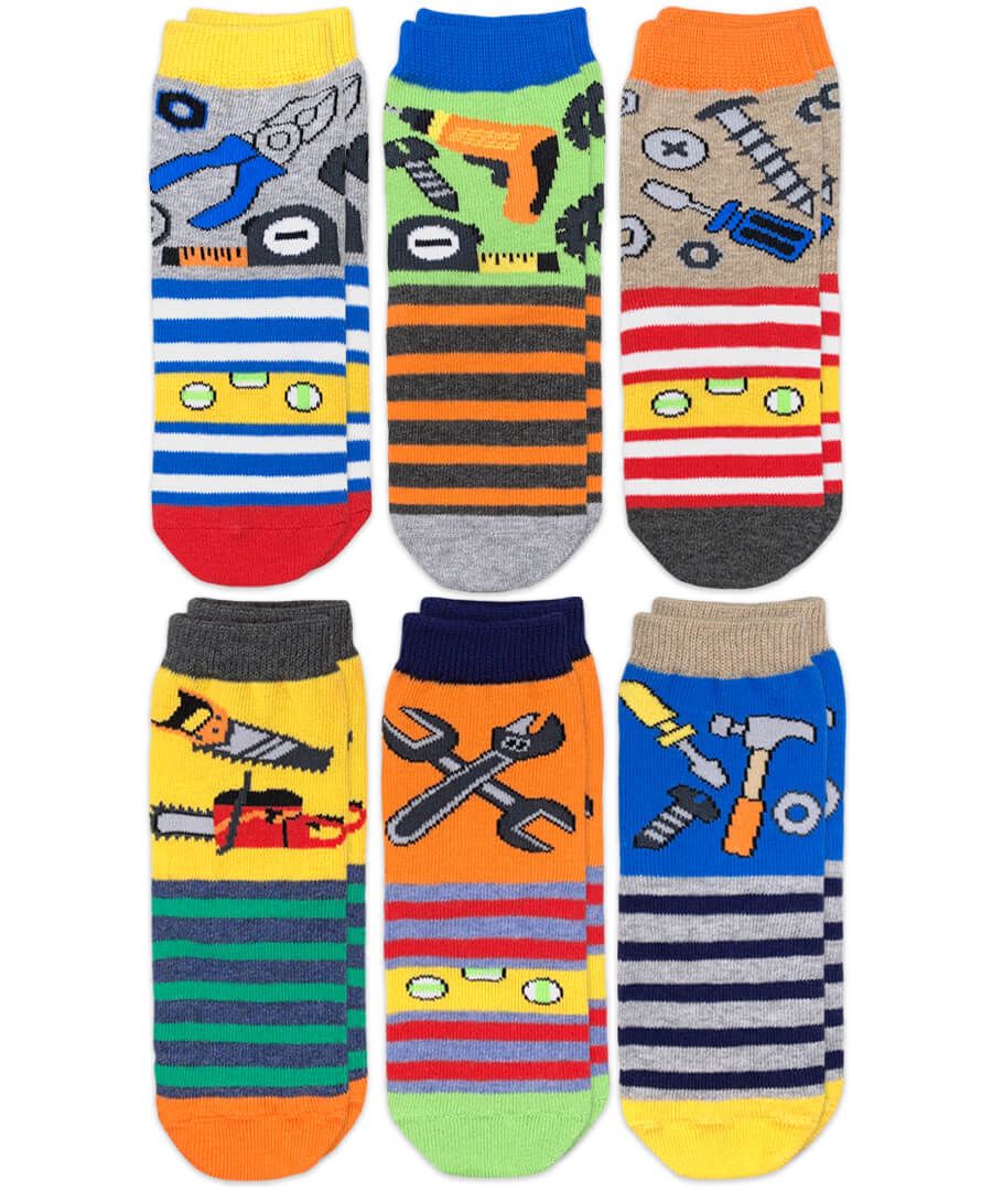 Tools Pattern Crew Socks - 6 Pair Pack