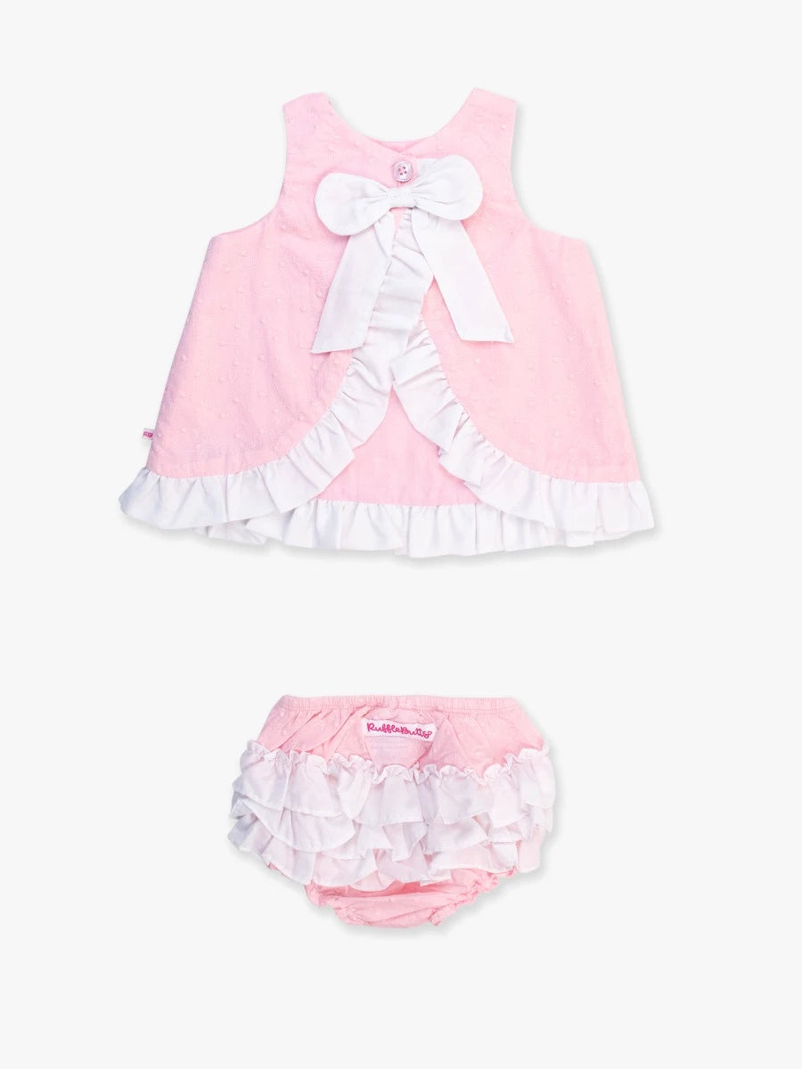 Swiss Dot Swing Top & Bloomer Set - Pink/White