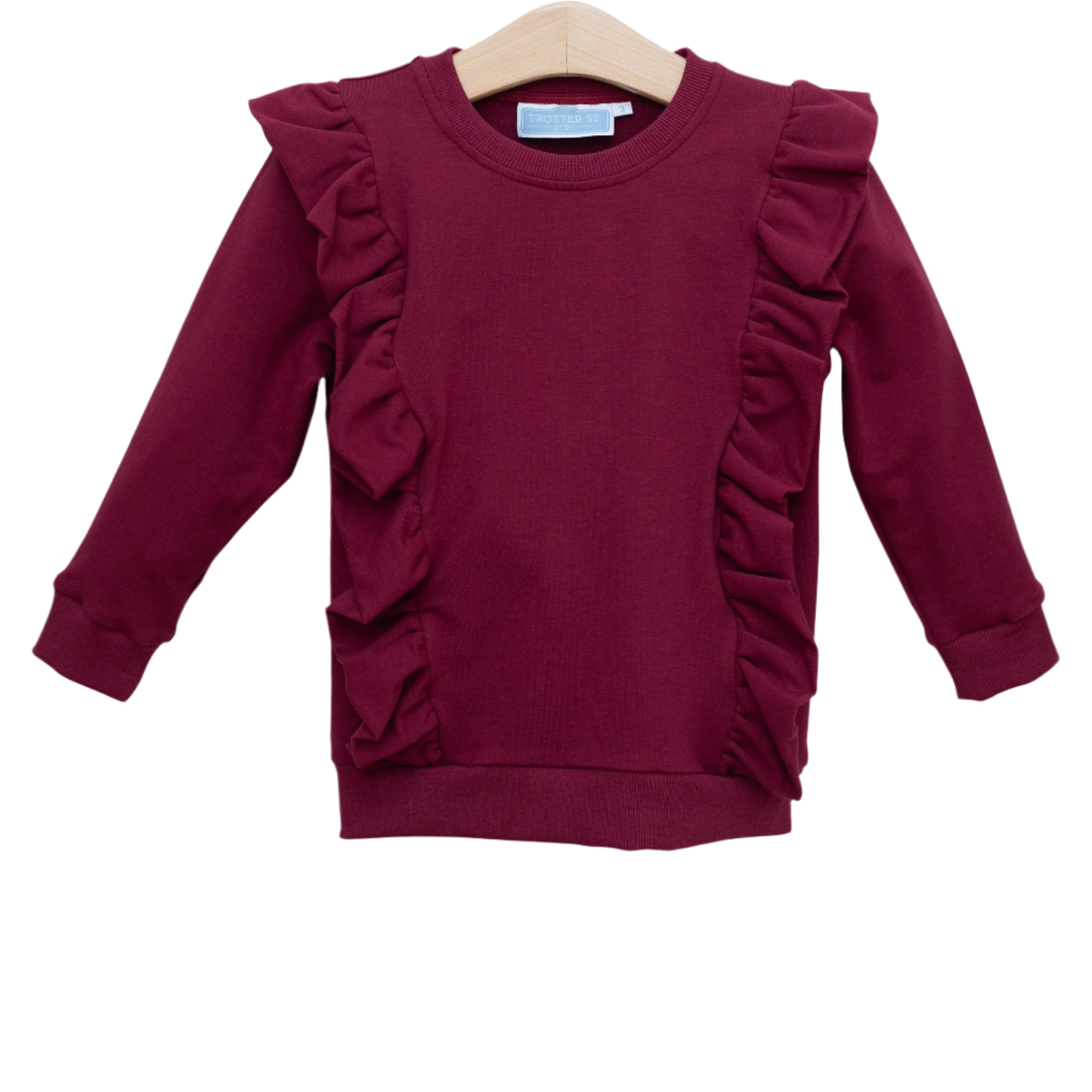 Laura Ruffle Pullover - Cranberry