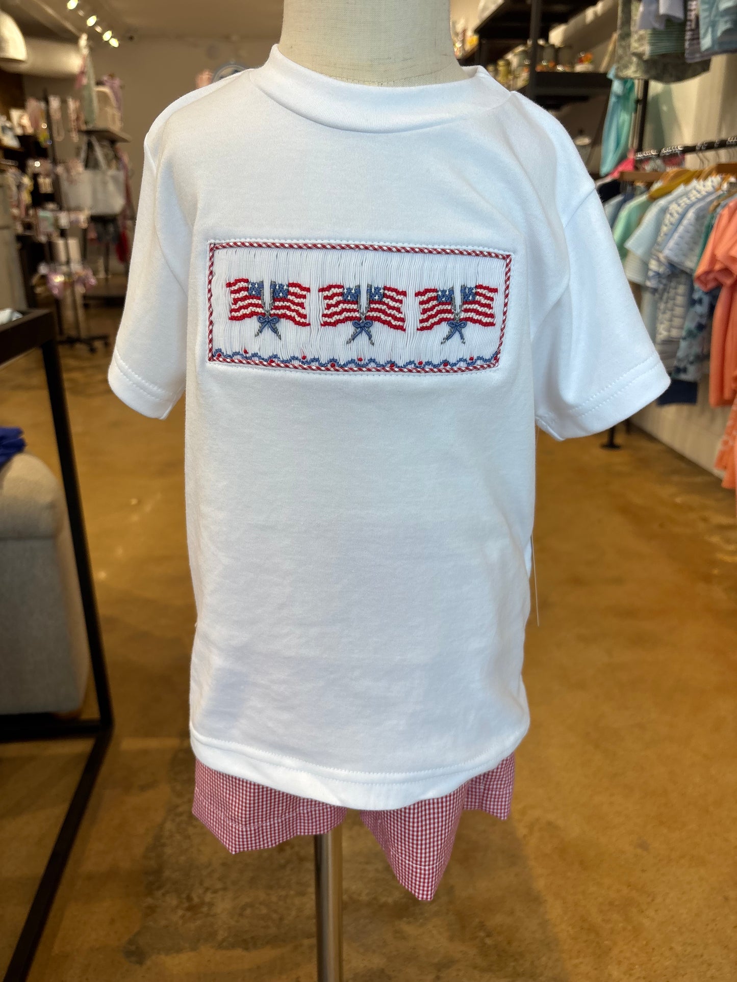 Smocked Flag Short Set