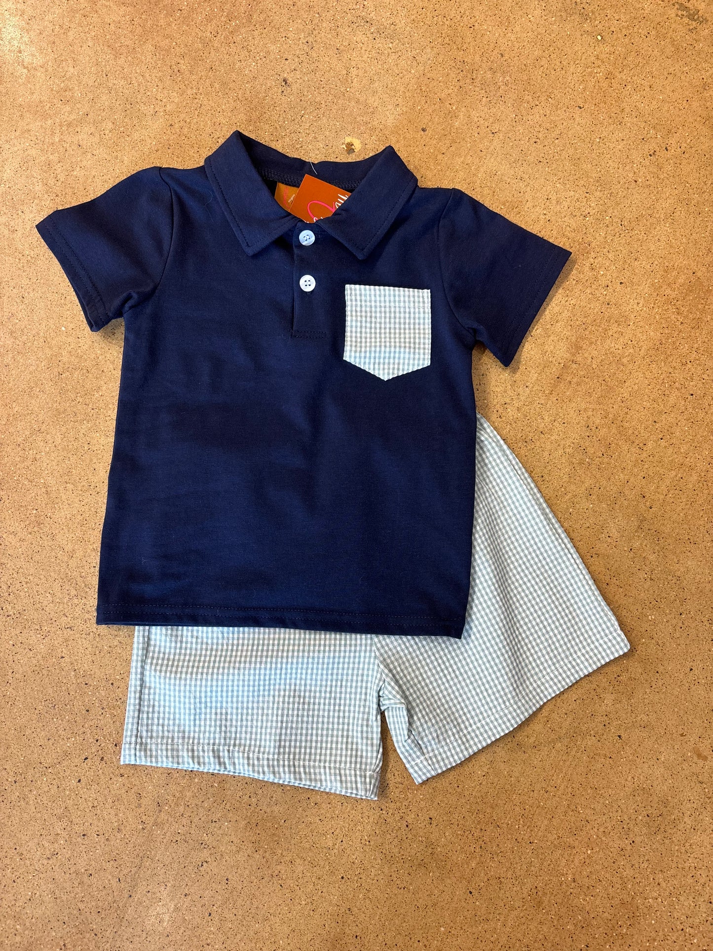 Myles Short Set - Navy & Green