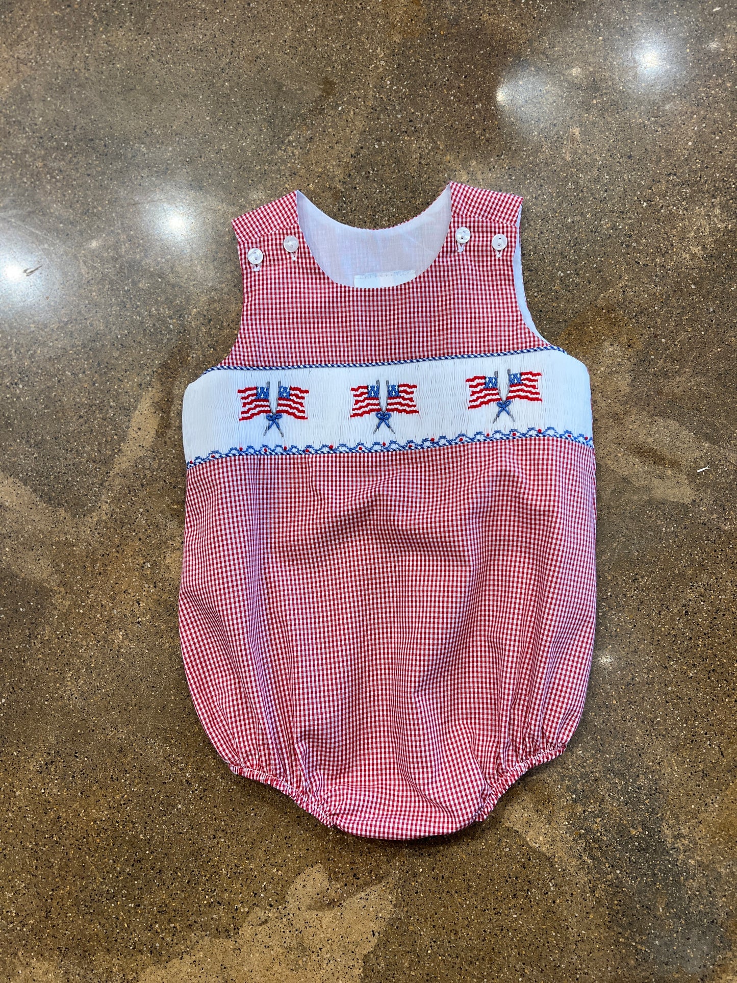 Boy Flag Smocked Bubble