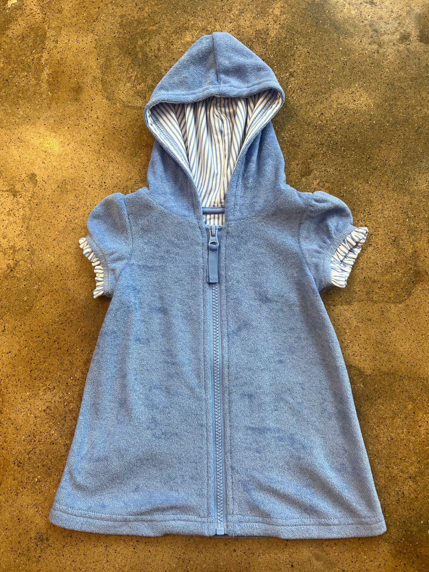 Periwinkle Blue Terry Full Zip Cover Up