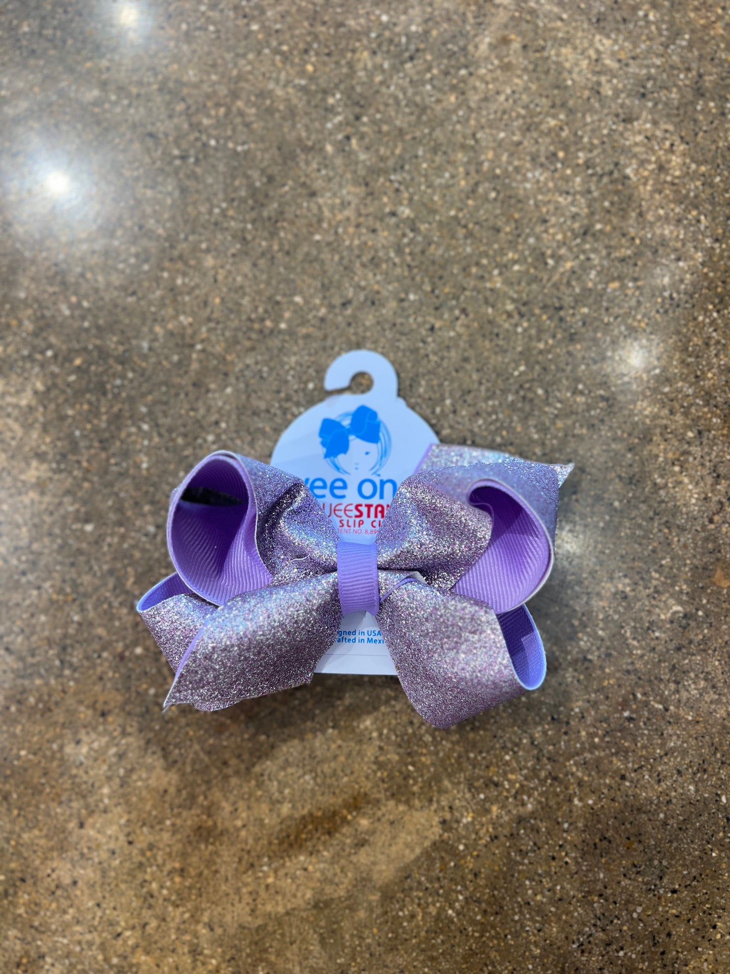 Medium Lavender Glitter Bow
