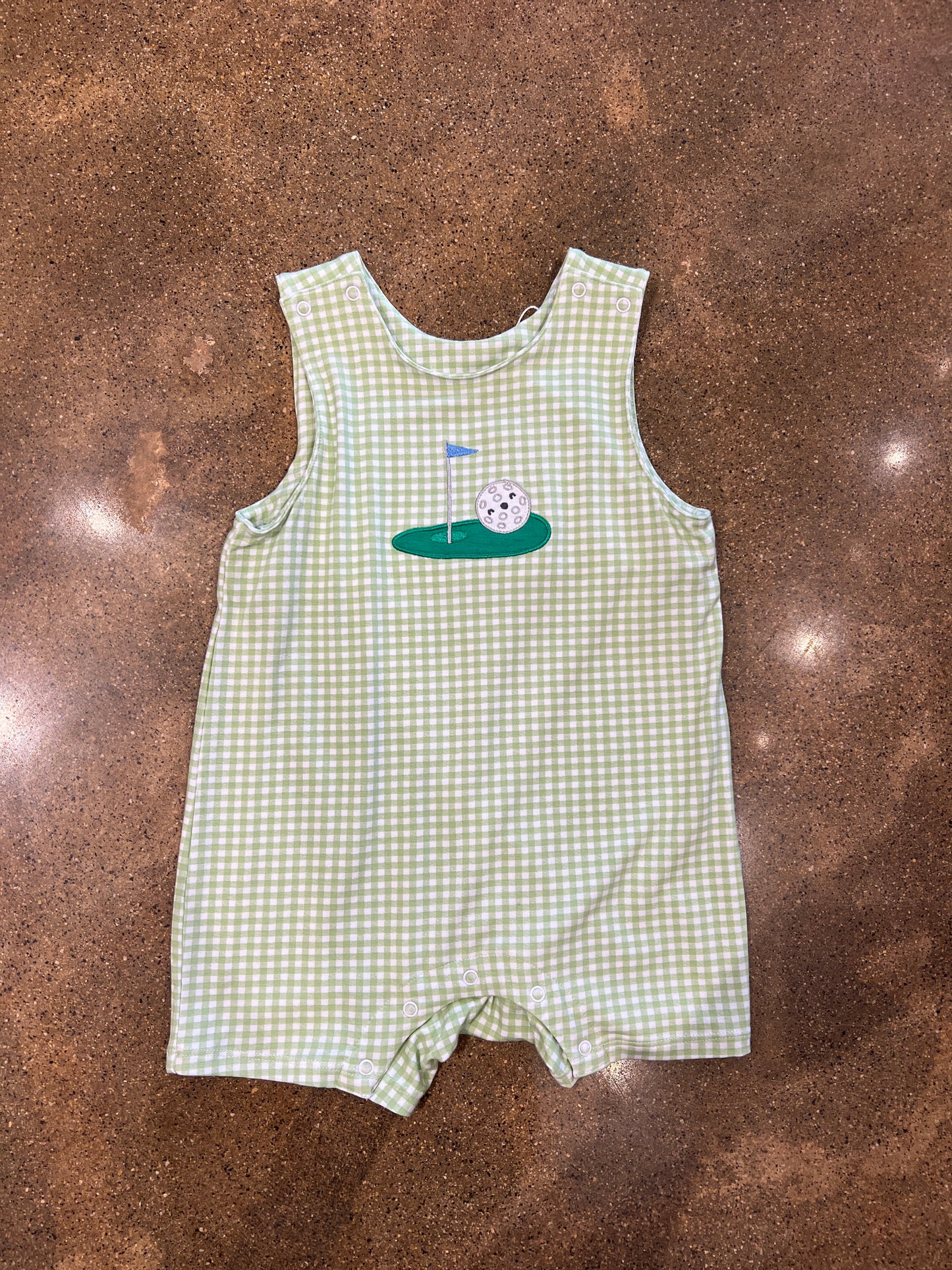 Golf Applique Sleeveless Shortie Romper