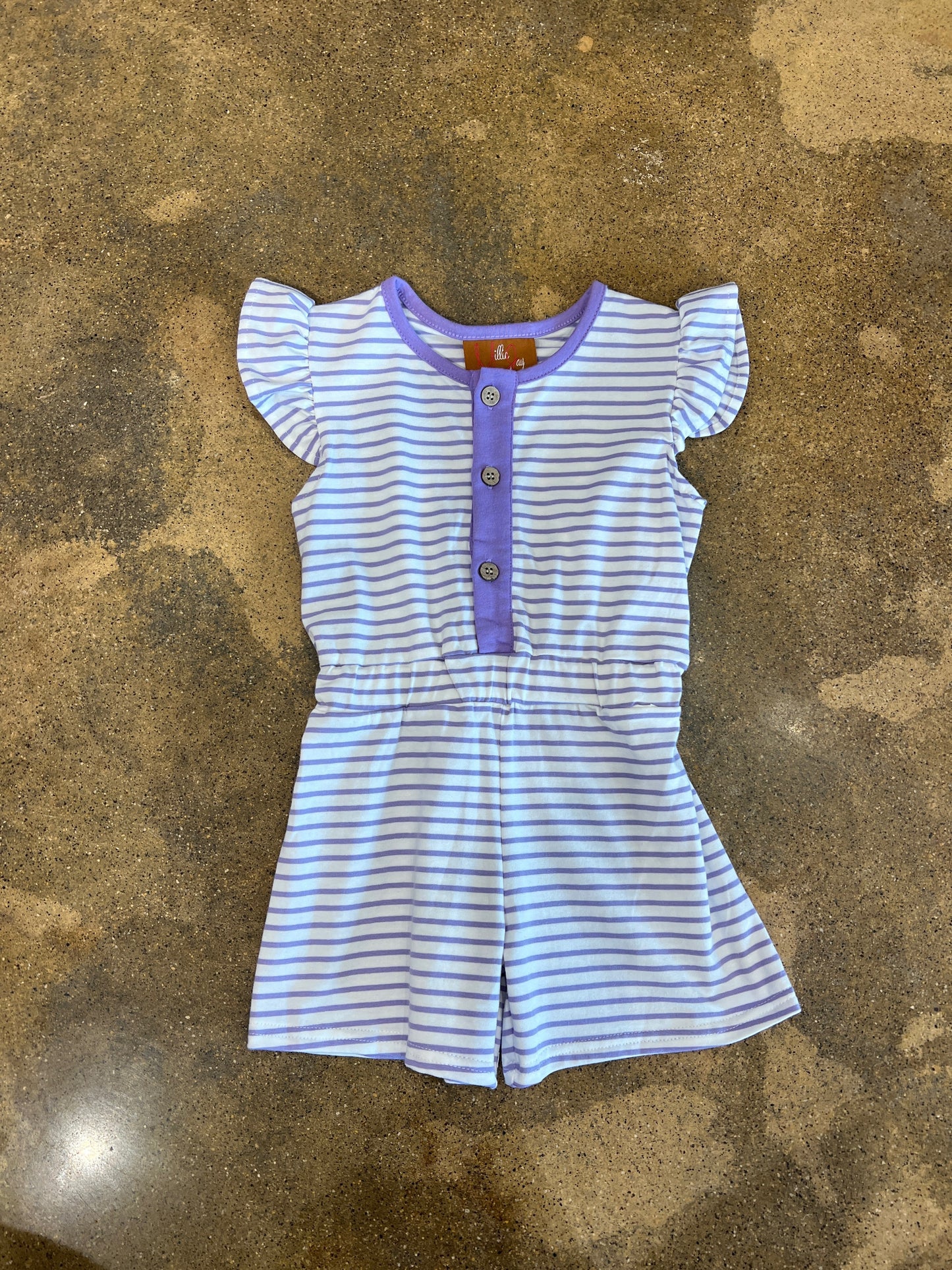 Lily Romper - Purple Stripe