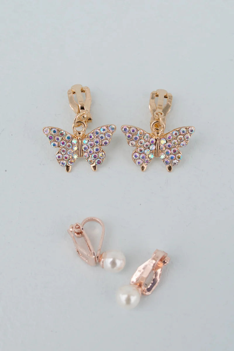 Butterfly Clip On Earrings
