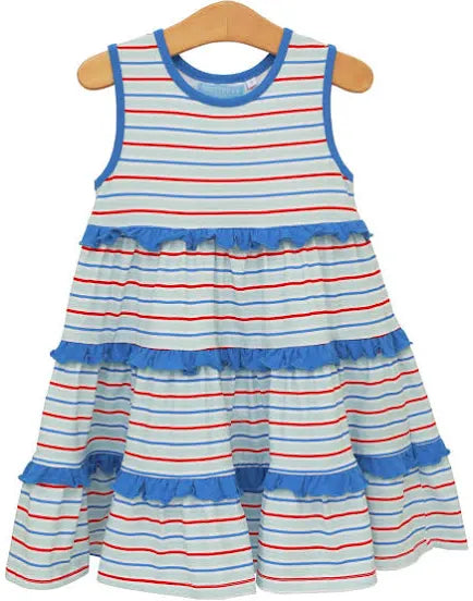 Tinsley Twirl Dress - Patriotic Stripe